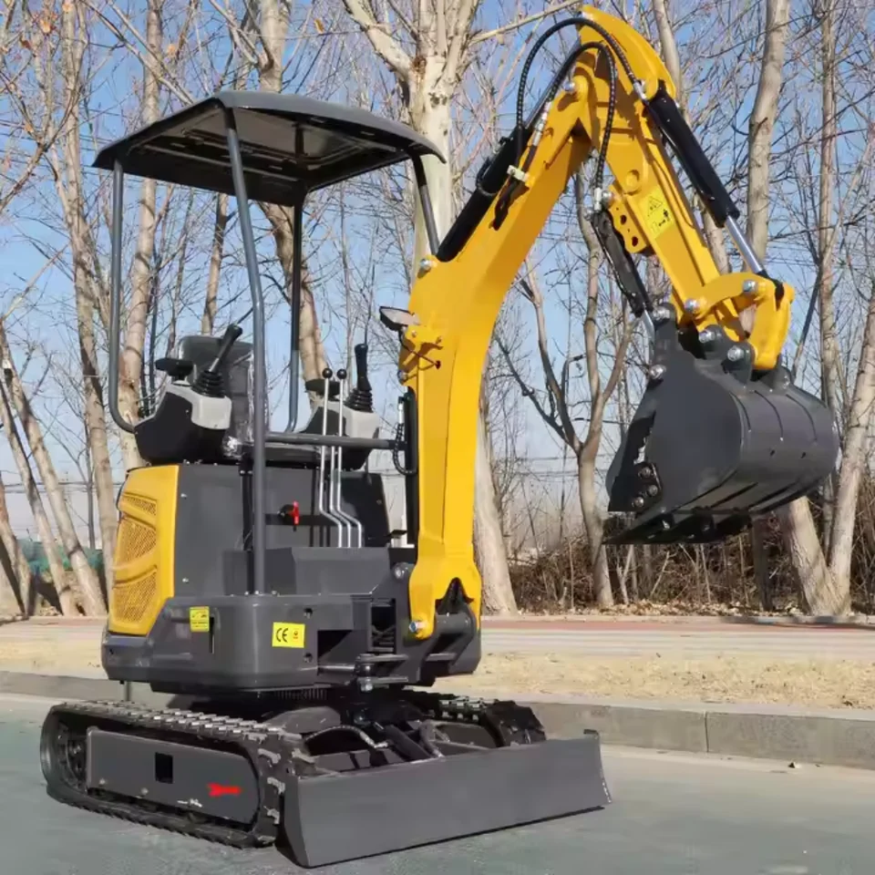 Mini Excavadora Kubota trabajando en exterior