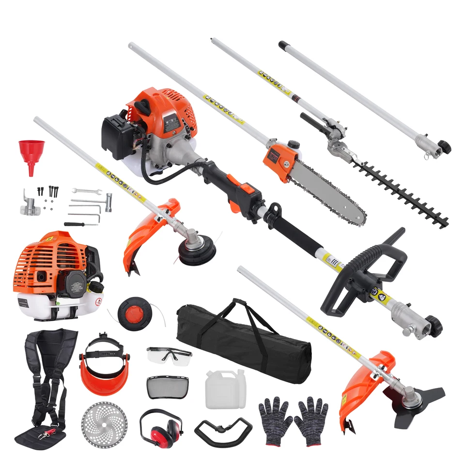 SucceBuy 52CC Multifuncional 6 en 1 con todos sus accesorios de jardinería