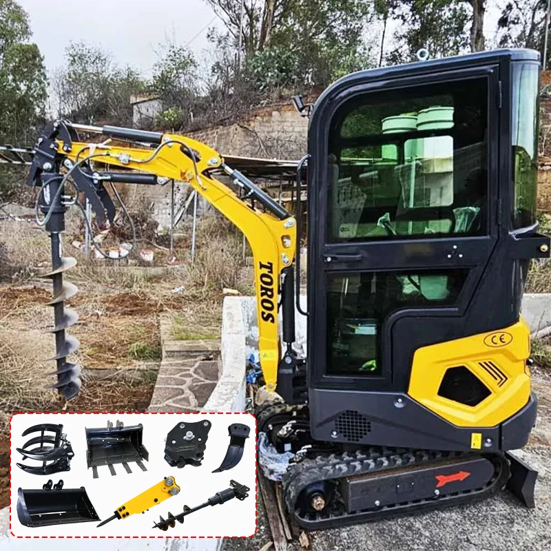 Mini excavadora personalizada 1.2 t con cabina