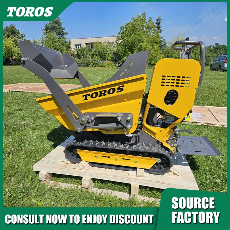Detalle técnico del sistema hidráulico del mini dumper de orugas