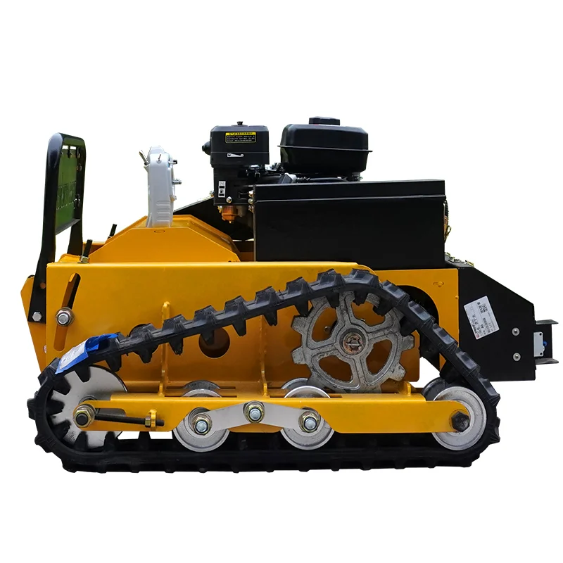Robot cortacésped Many Buy vista lateral con orugas