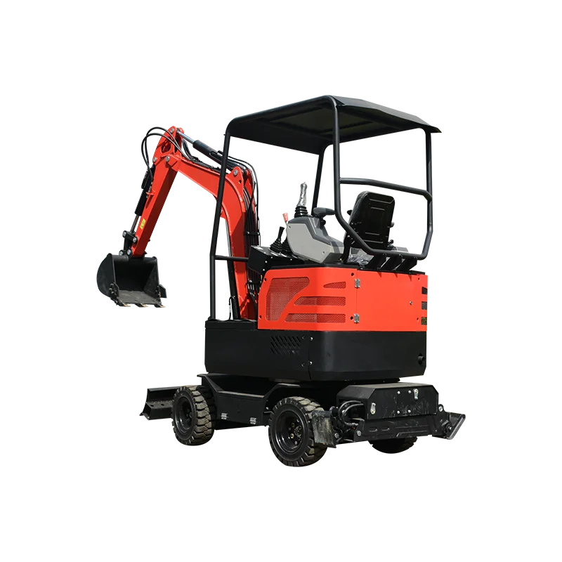 Excavadora mini de ruedas 2.0 t detalle frontal