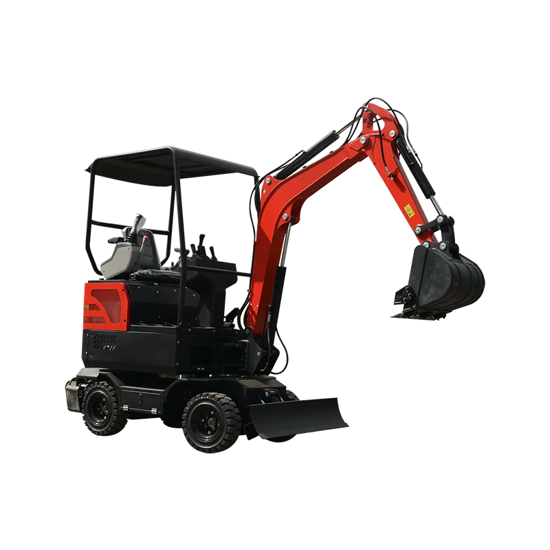 Miniexcavadora trabajando en obra