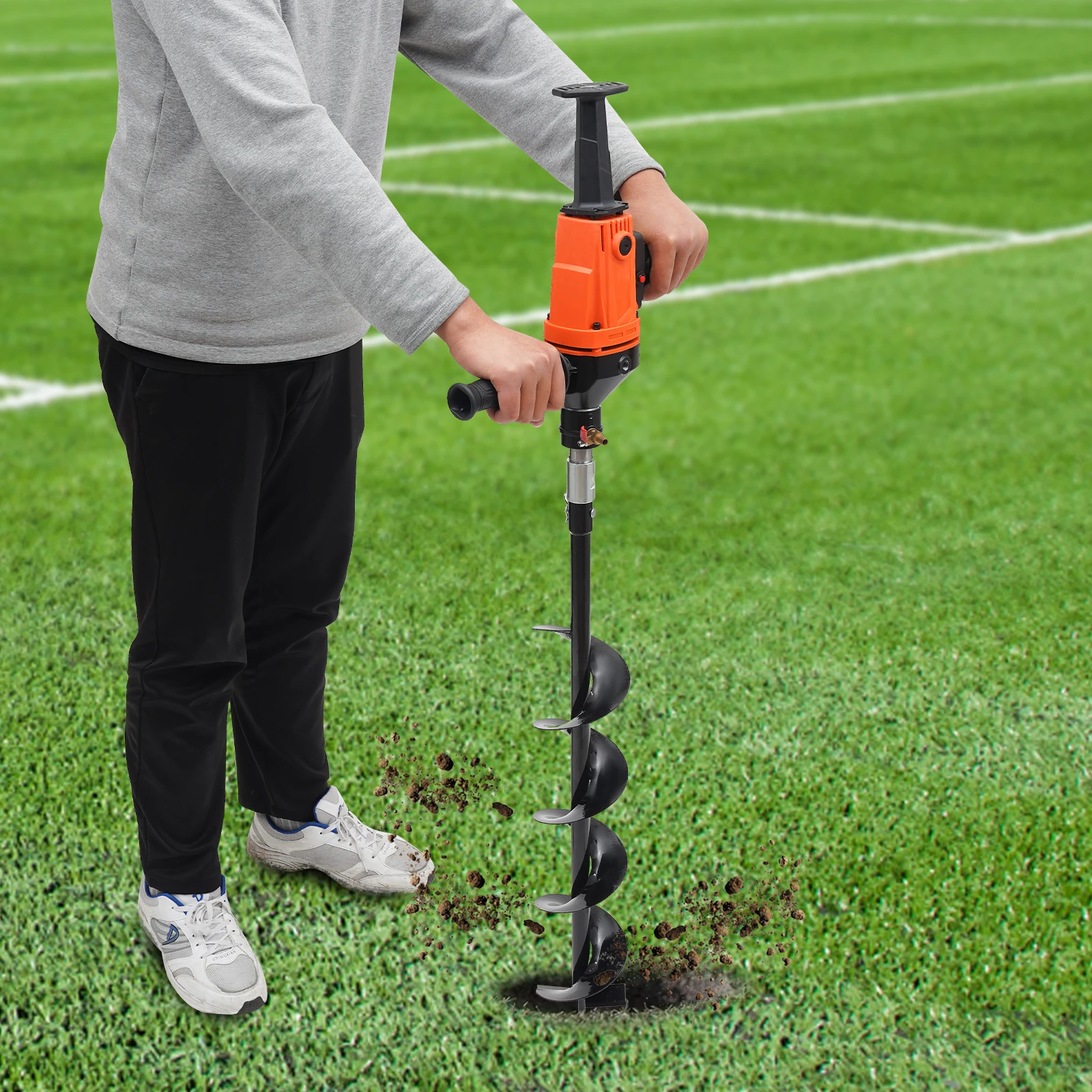 Ahoyador eléctrico trabajando en campo