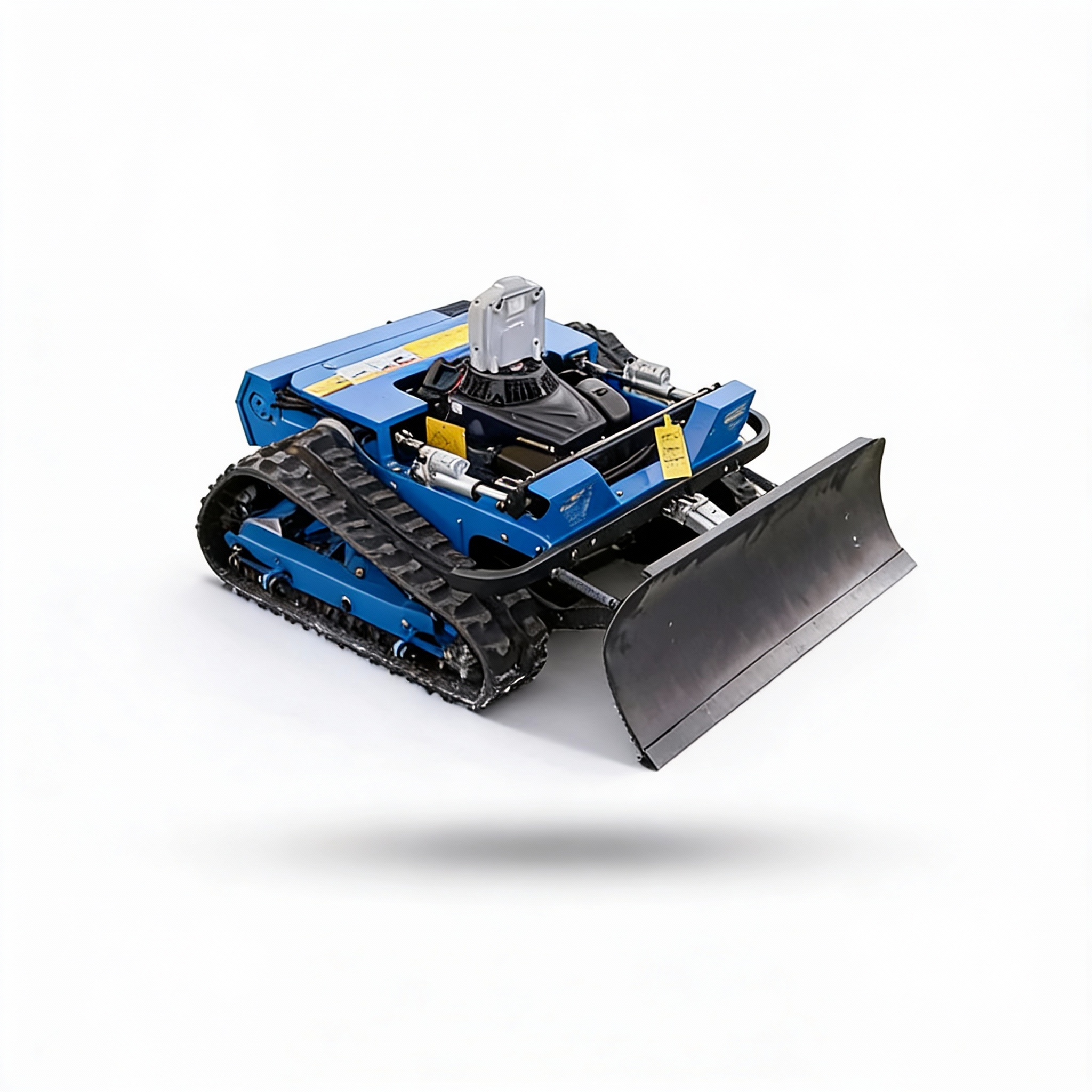 Cortacésped inteligente de control remoto con orugas y pala frontal